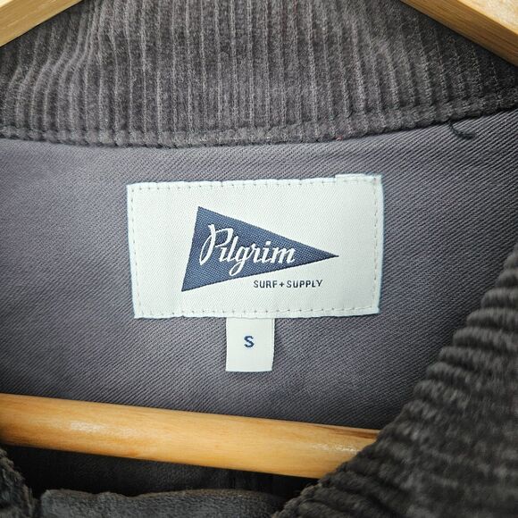 PILGRIM SURF + SUPPLY Mendal Corduroy Welders Jacket Mens Small Gray Snaps Japan - Picture 9 of 9